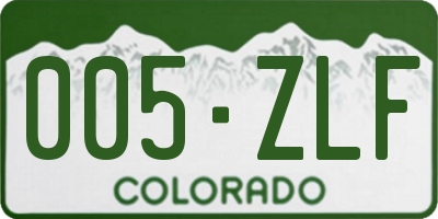 CO license plate 005ZLF