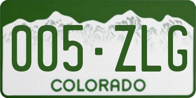 CO license plate 005ZLG