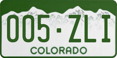 CO license plate 005ZLI
