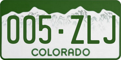 CO license plate 005ZLJ