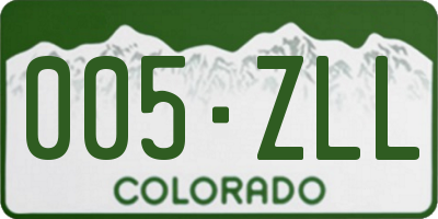 CO license plate 005ZLL