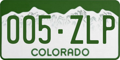 CO license plate 005ZLP