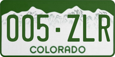 CO license plate 005ZLR