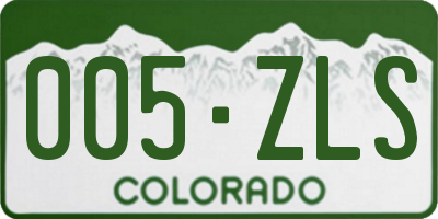 CO license plate 005ZLS
