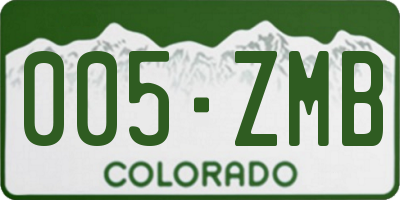 CO license plate 005ZMB