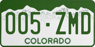 CO license plate 005ZMD