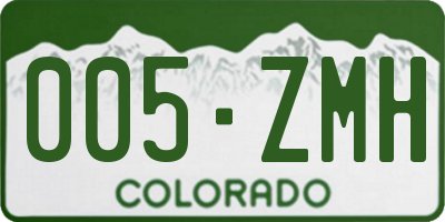 CO license plate 005ZMH