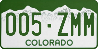 CO license plate 005ZMM