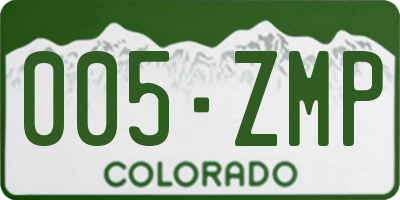 CO license plate 005ZMP