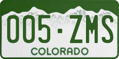 CO license plate 005ZMS