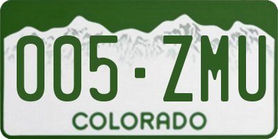 CO license plate 005ZMU
