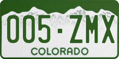 CO license plate 005ZMX