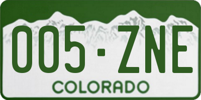 CO license plate 005ZNE