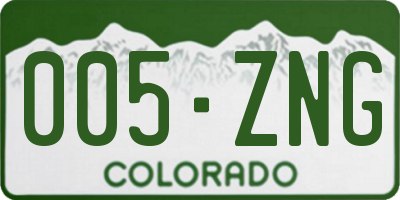 CO license plate 005ZNG