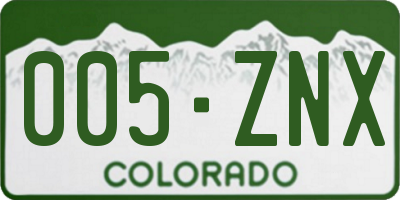 CO license plate 005ZNX