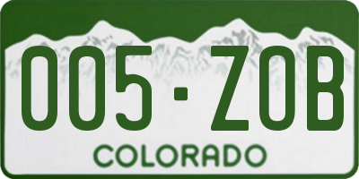 CO license plate 005ZOB