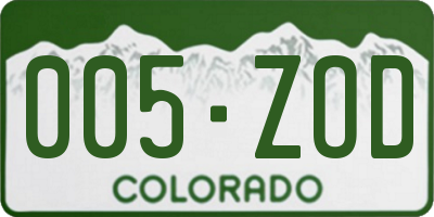 CO license plate 005ZOD