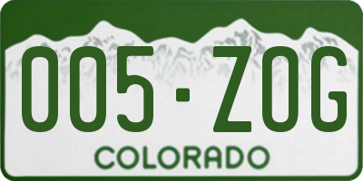 CO license plate 005ZOG