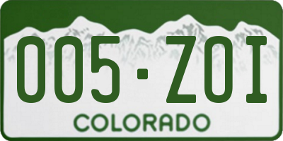 CO license plate 005ZOI