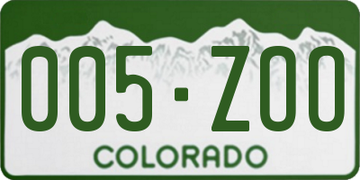 CO license plate 005ZOO
