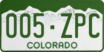 CO license plate 005ZPC
