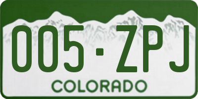 CO license plate 005ZPJ