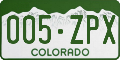 CO license plate 005ZPX