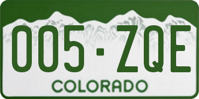 CO license plate 005ZQE
