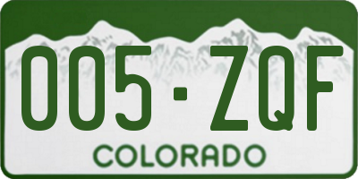CO license plate 005ZQF