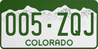 CO license plate 005ZQJ