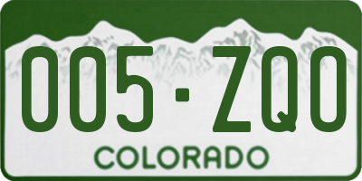 CO license plate 005ZQO