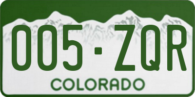 CO license plate 005ZQR