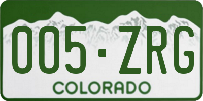 CO license plate 005ZRG