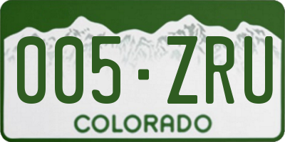CO license plate 005ZRU