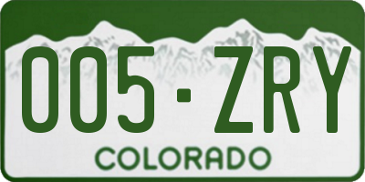 CO license plate 005ZRY
