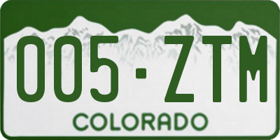 CO license plate 005ZTM