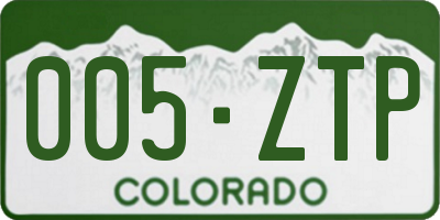 CO license plate 005ZTP