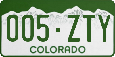 CO license plate 005ZTY