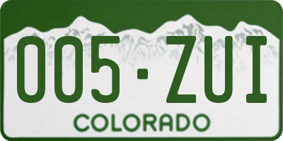 CO license plate 005ZUI