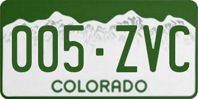 CO license plate 005ZVC