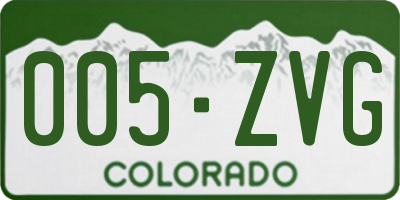 CO license plate 005ZVG