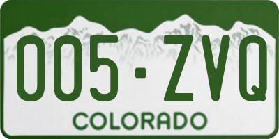 CO license plate 005ZVQ