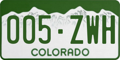 CO license plate 005ZWH