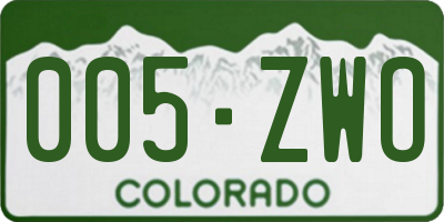 CO license plate 005ZWO
