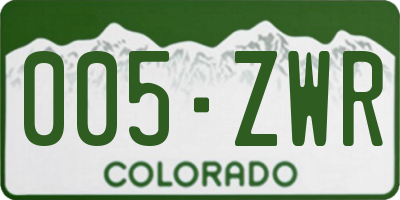 CO license plate 005ZWR