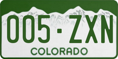 CO license plate 005ZXN
