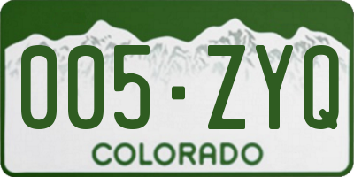 CO license plate 005ZYQ