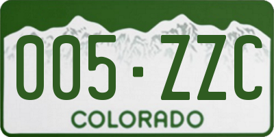 CO license plate 005ZZC