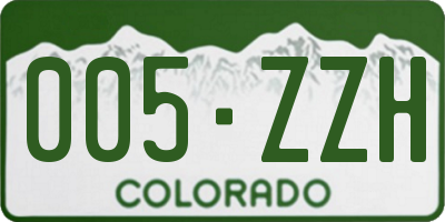 CO license plate 005ZZH