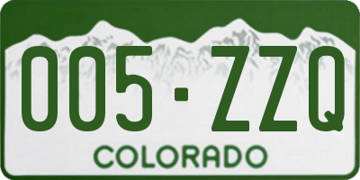 CO license plate 005ZZQ